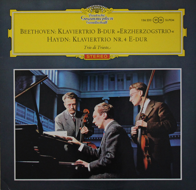 【赤ステレオ、独最初期盤】　トリエステ・トリオのベートーヴェン/ピアノ三重奏曲「大公」ほか　独DGG　3701　LP レコード
