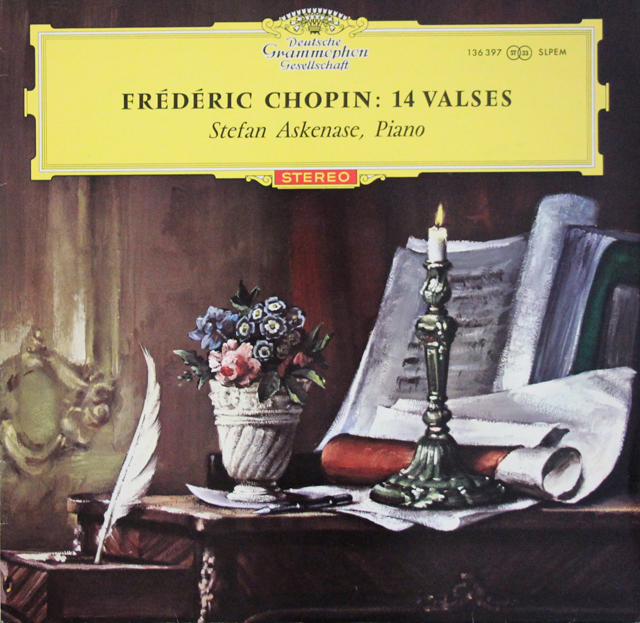 【赤ステレオ、独最初期盤】　アスケナーゼのショパン/14のワルツ集　独DGG　3701　LP レコード