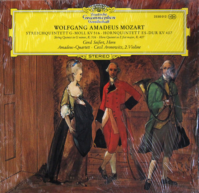 アマデウス四重奏団のモーツァルト/弦楽五重奏曲第4番ほか　独DGG　3701　LP レコード