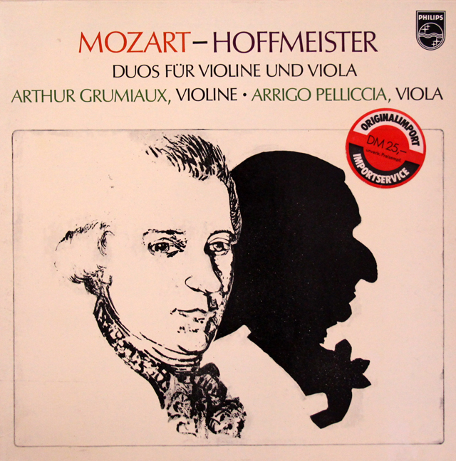 グリュミオー、ペリチアのモーツァルト、ホフマイスター/二重奏曲集　蘭PHILIPS　3701　LP レコード