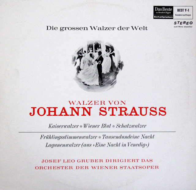 グルーバーのJ.シュトラウス二世/ワルツ集　独Das Beste　3701　LP レコード