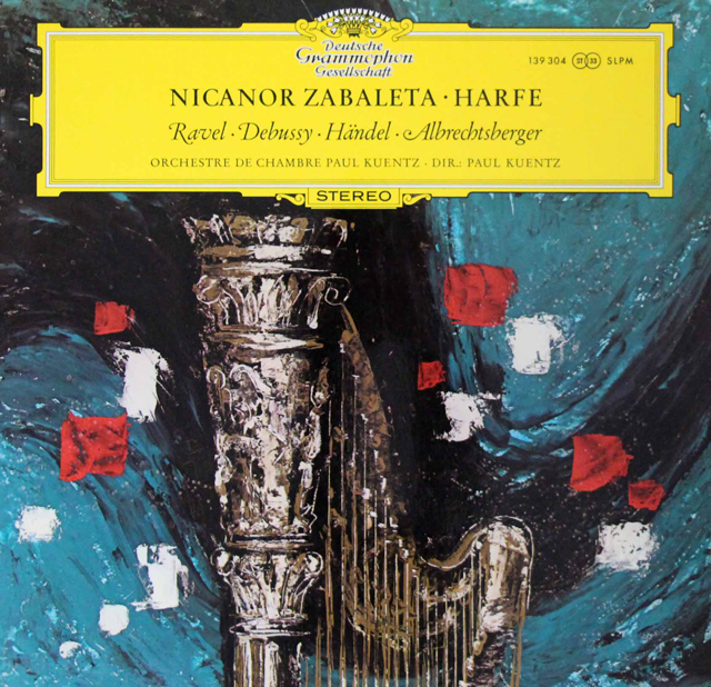 サバレタのハープ作品集　（ヘンデル、アルブレヒツベルガー、ラヴェル、ドビュッシー）　独DGG　3702　LP レコード