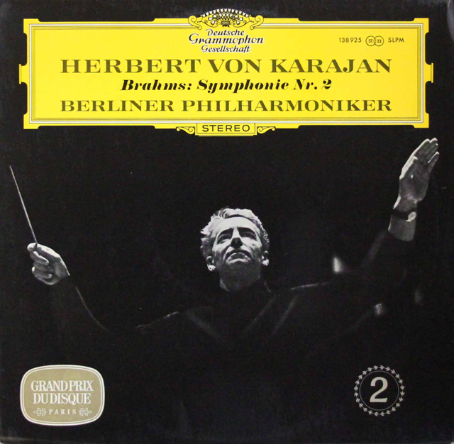 カラヤンのブラームス/交響曲第2番　独DGG　3702　LP レコード