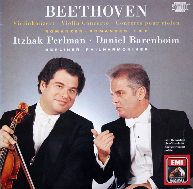 パールマン、バレンボイムのベートーヴェン/ヴァイオリン協奏曲ほか　独EMI　3702　LP レコード