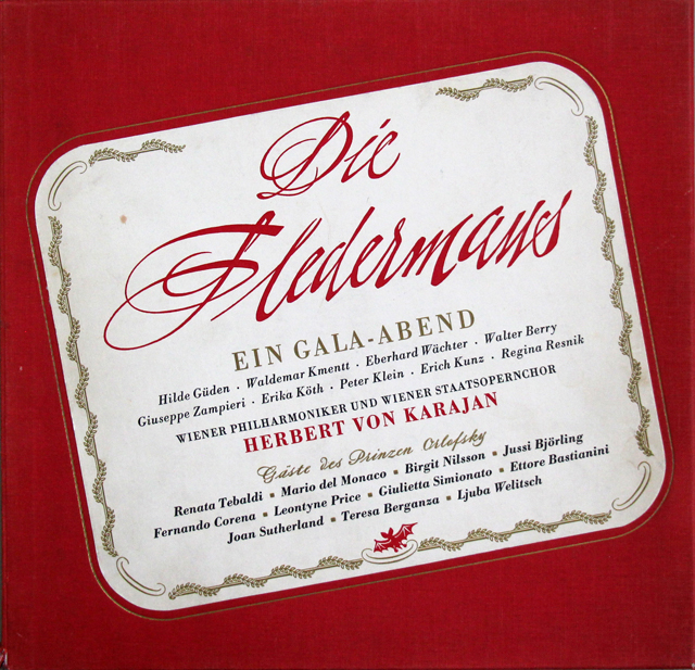 【モノラル】　カラヤンのJ.シュトラウス2世/「こうもり」全曲 　独DECCA　3702　LP レコード