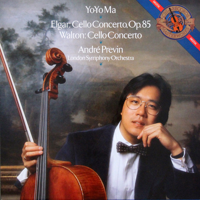 ヨーヨー・マ&プレヴィンのエルガー&ウォルトン/チェロ協奏曲集　蘭CBS　3702　LP レコード