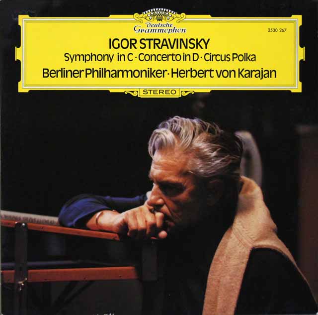 カラヤンのストラヴィンスキー/交響曲 ハ調、弦楽のための協奏曲 ニ調 ほか　独DGG　3703　LP レコード