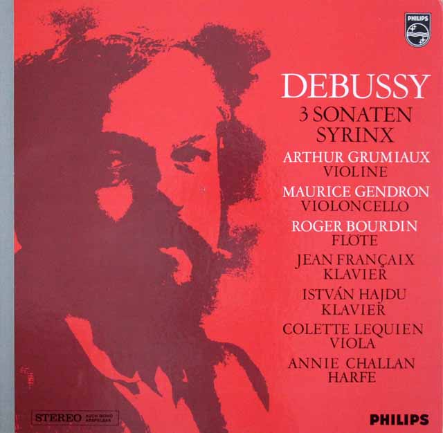 ジャンドロン、グリュミオーらのドビュッシー/ソナタ集ほか　蘭PHILIPS　3703　LP レコード