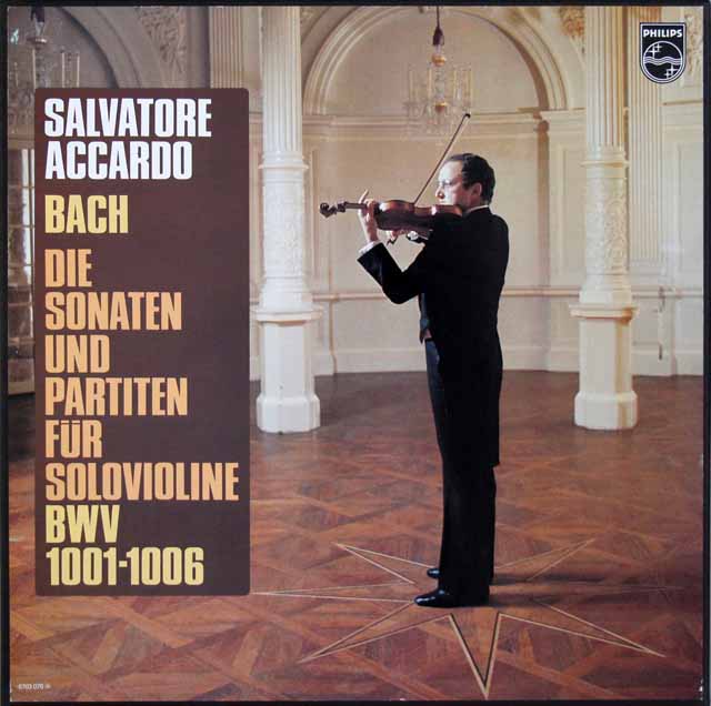 【サンプル盤】　アッカルドのバッハ/無伴奏ヴァイオリンのためのソナタとパルティータ全集　蘭PHILIPS　3703　LP レコード