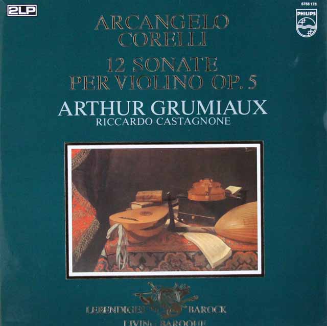 グリュミオー、カスタニョーネのコレッリ/ヴァイオリン・ソナタ集作品5　蘭PHILIPS　3703　LP レコード