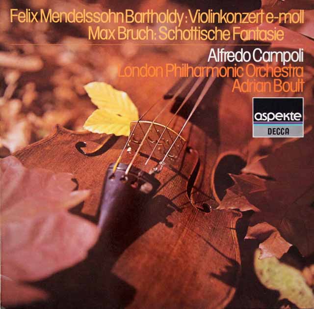 カンポリ、ボールトのメンデルスゾーン/ヴァイオリン協奏曲 ほか　独DECCA　3703　LP レコード