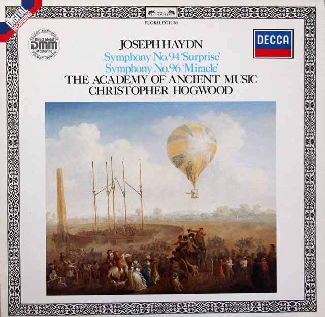 ホグウッドのハイドン/交響曲第94番「驚愕」、第96番「奇跡」　独DECCA　3703　LP レコード