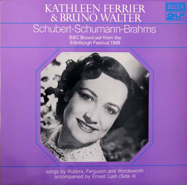 フェリア、ワルターの1949年エジンバラ・リサイタル　英DECCA　3703　LP レコード