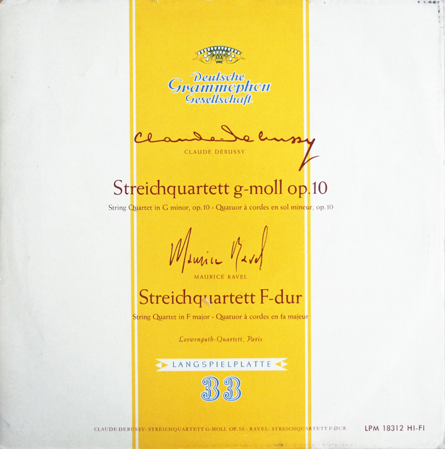 レーヴェングート四重奏団のドビュッシー、ラヴェル/弦楽四重奏曲集　独DGG　3704　LP レコード