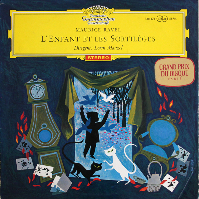 【赤ステレオ・独最初期盤】マゼールのラヴェル/「子どもと魔法」　独DGG　3704　LP レコード