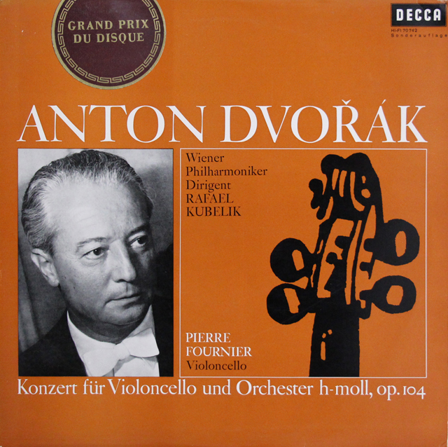 フルニエ、クーベリックのドヴォルザーク/チェロ協奏曲　独DECCA　3704　LP レコード