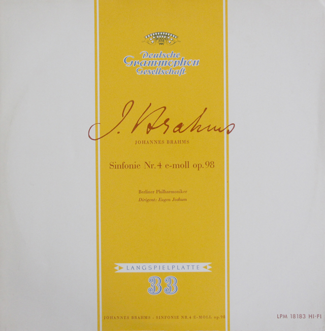 ヨッフムのブラームス/交響曲第4番　独DGG　3706　LP レコード