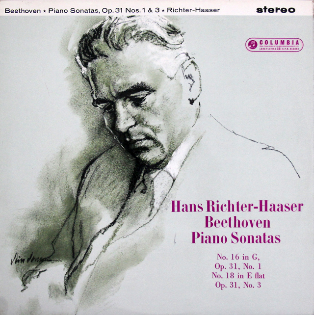 【オリジナル盤】　リヒター＝ハーザーのベートーヴェン/ピアノソナタ 第16、18番　英Columbia　3706　LP レコード