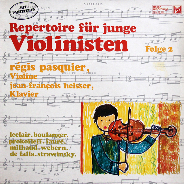 パスキエ、エッセールの「若いバイオリン奏者のための曲集」　仏FSM　3707　LP レコード