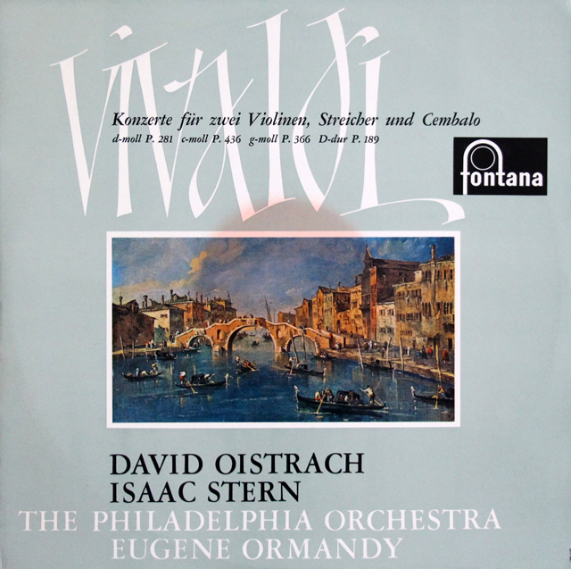オイストラフ、スターン、オーマンディのヴィヴァルディ/2つのヴァイオリンのための協奏曲集　蘭fontana　3707　LP レコード