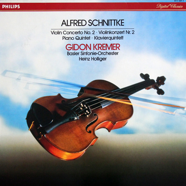 ホリガー、クレーメルのシュニトケ/ヴァイオリン協奏曲第2番ほか　蘭PHILIPS　3707　LP レコード