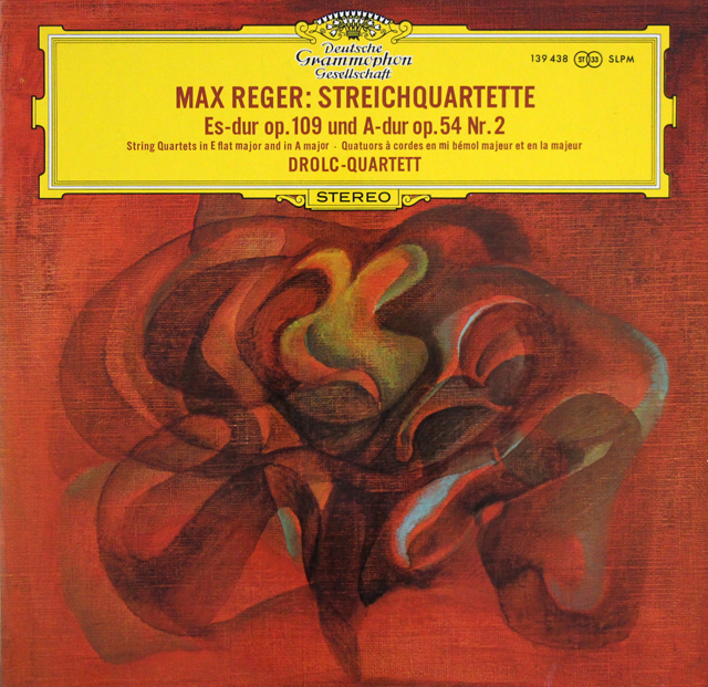 ドロルツ四重奏団のレーガー/弦楽四重奏曲集第4、2番　独DGG　3707　LP レコード