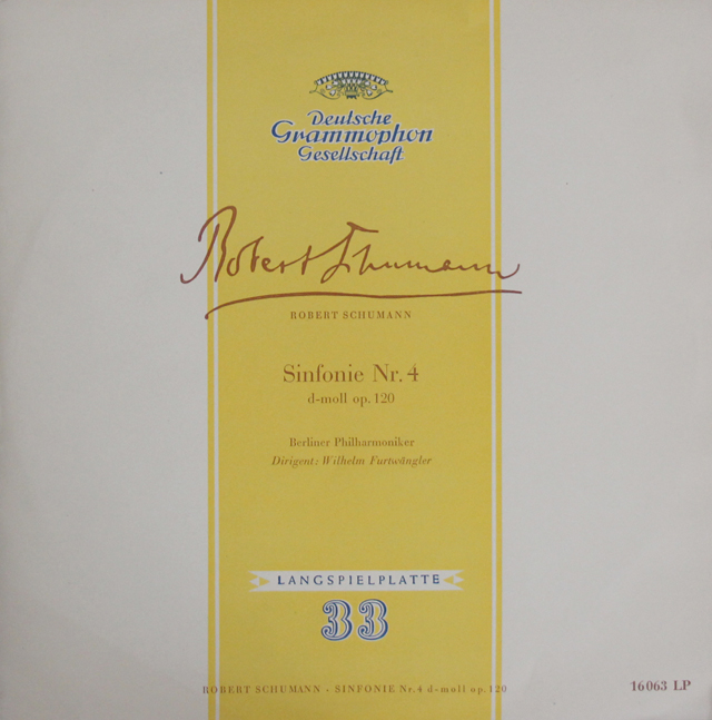 【10インチ盤】　フルトヴェングラーのシューマン/交響曲第4番　独DGG　3708　LP レコード