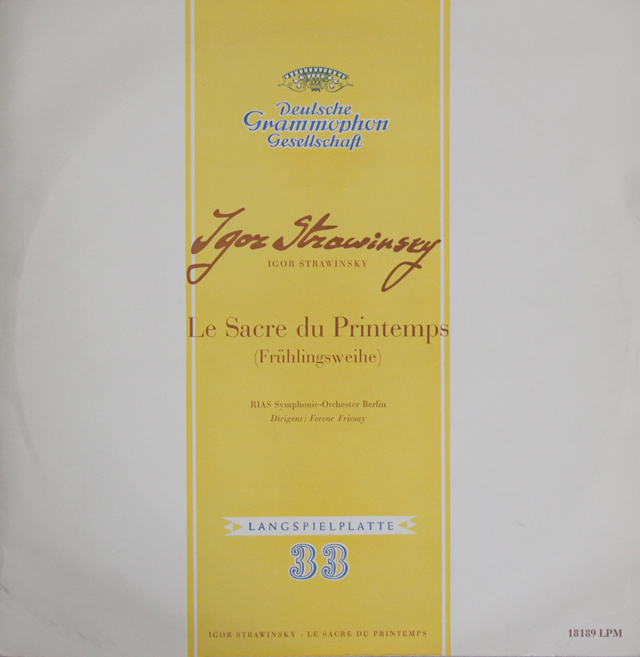 フリッチャイのストラヴィンスキー/「春の祭典」　独DGG　3708　LP レコード