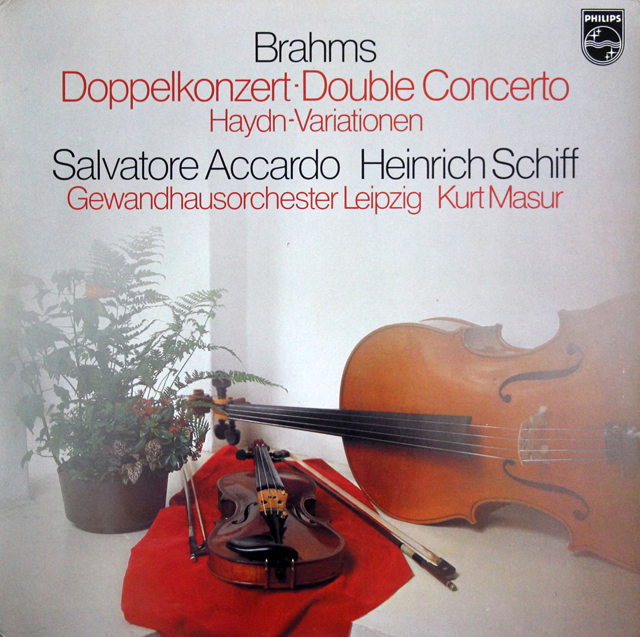 【サンプル盤】　アッカルド、シフ、マズアのブラームス/二重協奏曲ほか　蘭PHILIPS　3709　LP レコード