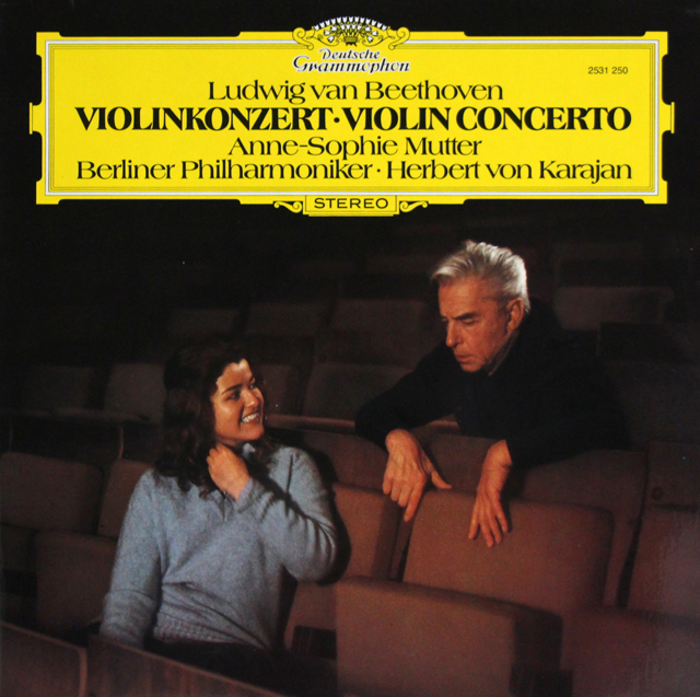 ムター、カラヤンのベートーヴェン/ヴァイオリン協奏曲　独DGG　3709　LP レコード