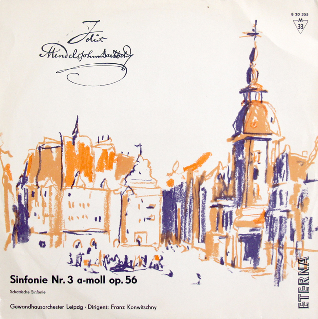 【モノラル】コンヴィチュニーのメンデルスゾーン/交響曲第3番「スコットランド」　独ETERNA　3709　LP レコード