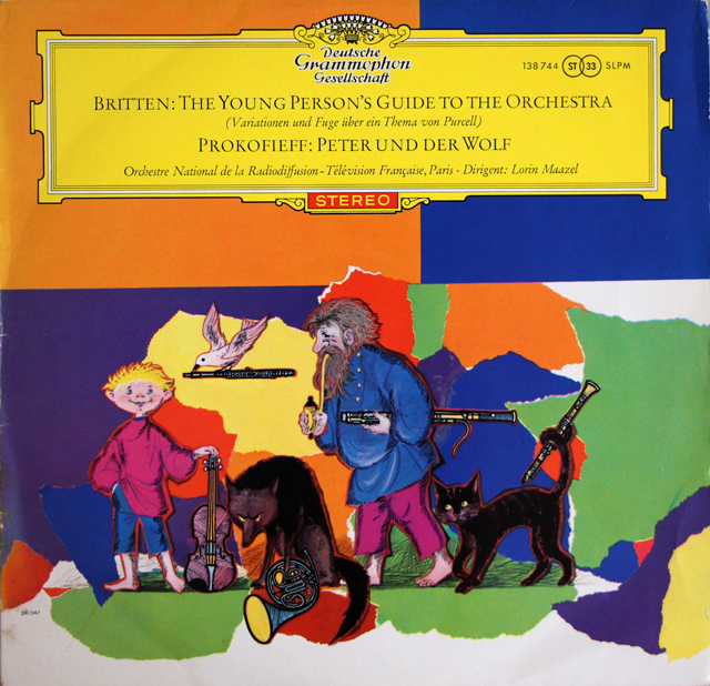 【赤ステレオ/独最初期盤】　マゼールのブリテン/青少年のための管弦楽入門ほか　独DGG　3710　LP レコード