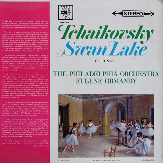 オーマンディのチャイコフスキー/バレエ組曲「白鳥の湖」　英CBS　3710　LP レコード