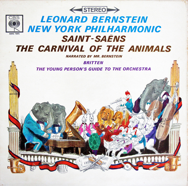 バーンスタインのサン＝サーンス/動物の謝肉祭 ほか　英CBS　3710　LP レコード