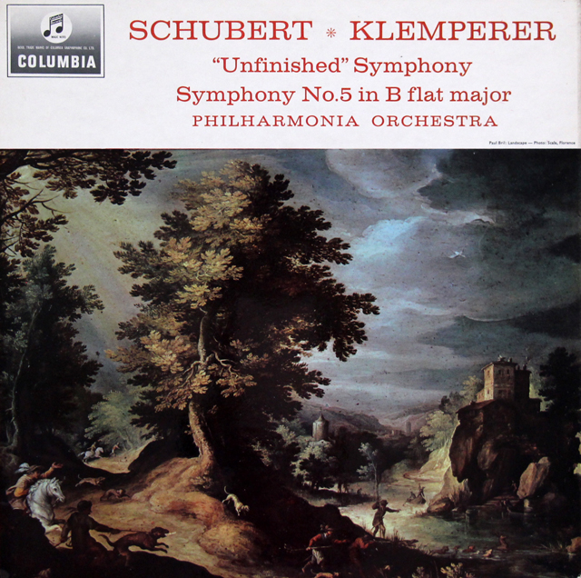 クレンペラーのシューベルト/交響曲第5、8番「未完成」　英Columbia　3710　LP レコード