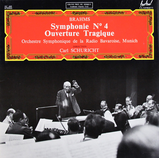 シューリヒトのブラームス/交響曲第4番＆悲劇的序曲　仏Festival Classique　3710　LP レコード