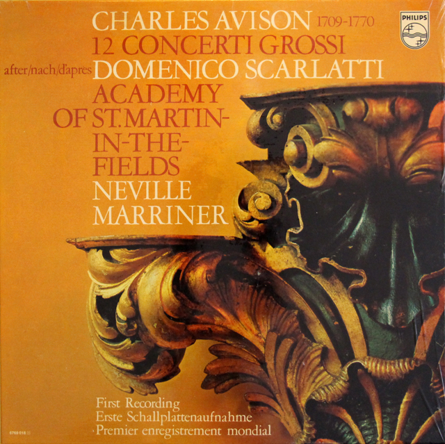 【未開封】　マリナーのエイヴィソン/スカルラッティのソナタに基づく12の合奏協奏曲　蘭PHILIPS　3712　LP レコード