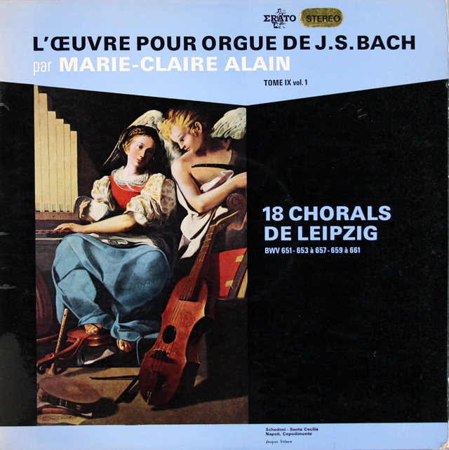 【オリジナル盤】　マリー=クレール・アランのバッハ/さまざまな手法による18のライプツィヒ・コラール　仏ERATO　3717　LP レコード