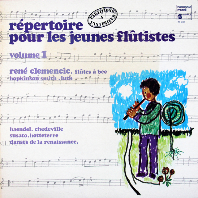 クレメンチッチの「若いリコーダー奏者のための曲集」第1巻　仏HM　3717　LP レコード