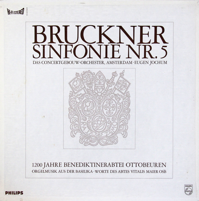 【オリジナル盤】　ヨッフムのブルックナー/交響曲第5番ほか　独PHILIPS　3717　LP レコード