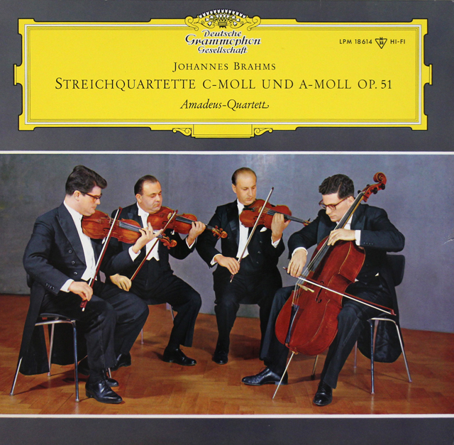 【モノラル】　アマデウス四重奏団のブラームス/弦楽四重奏曲第1、2番　独DGG　3717　LP レコード