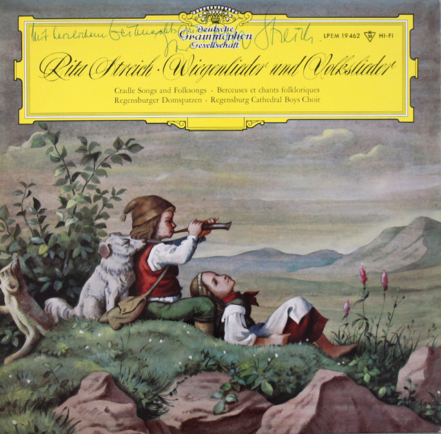 【直筆サイン入り・モノラル】　シュトライヒ/子守歌と民謡集 　独DGG　3718　LP レコード