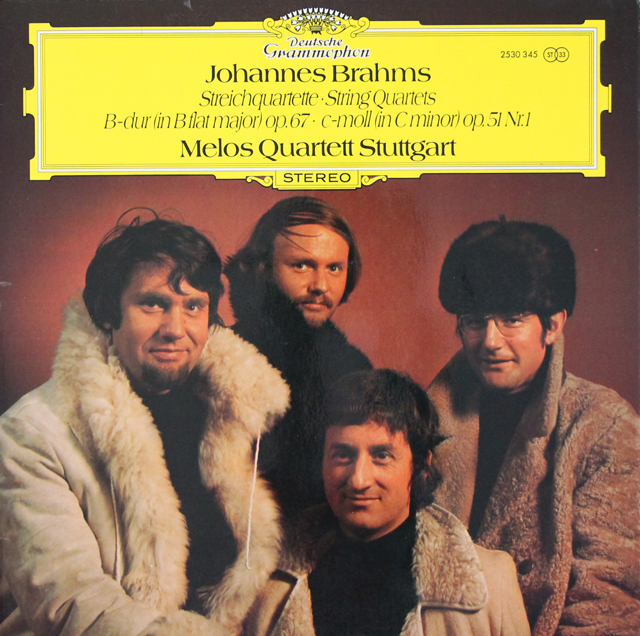 メロス四重奏団のブラームス/弦楽四重奏曲第1、3番　独DGG　3718　LP レコード