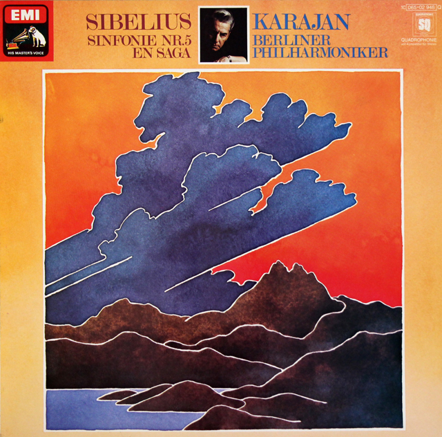 カラヤンのシベリウス/交響曲第5番、「エン・サガ」　独EMI　3718　LP レコード