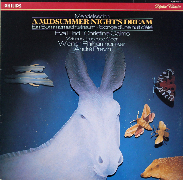 プレヴィンのメンデルスゾーン/劇音楽「真夏の夜の夢」全曲　蘭PHILIPS　3719　LP レコード