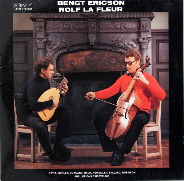 エリクソン、ラ・フルーのヴィオラ・ダ・ガンバとリュートの作品集　独BIS　3719　LP レコード