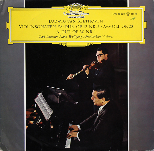 【モノラル】　シュナイダーハン、ゼーマンのベートーヴェン/ヴァイオリンソナタ 第３、４、６番　独DGG　3720　LP レコード