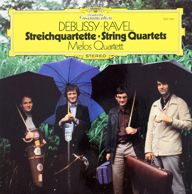 メロス四重奏団のドビュッシー、ラヴェル/弦楽四重奏曲　独DGG　3720　LP レコード