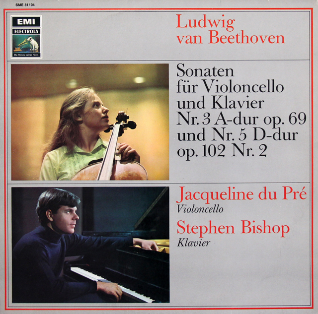 デュ・プレ、ビショップのベートーヴェン/チェロソナタ第3、5番　独ELECTROLA　3720　LP レコード