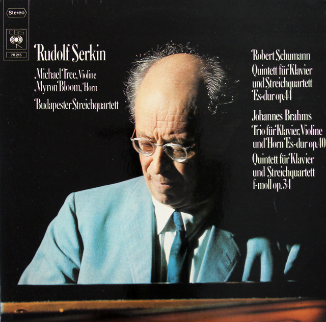 ゼルキン、ブダペスト四重奏団のシューマン、ブラームス/ピアノ五重奏曲 ほか　独CBS　3720　LP レコード